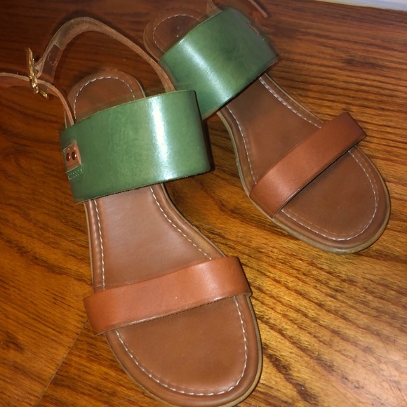100% leather Italian wedge sandals - Picture 2 of 6